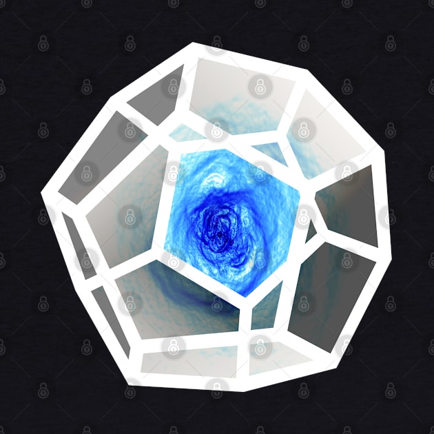 Galaxy space geometry concept: blue Platonic solid by Blacklinesw9